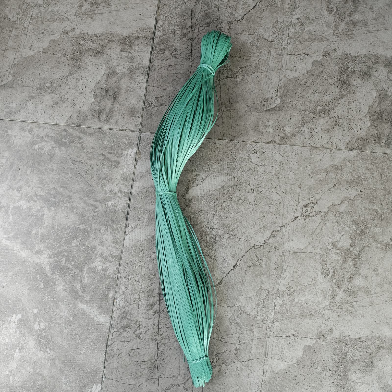 Green plastic rope bundles